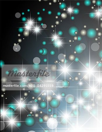 Festive square abstract background with stars descending