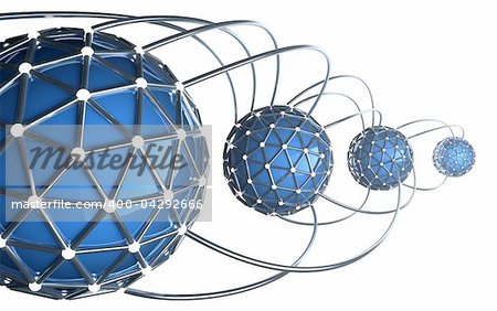 Network abstract 3D concept. Isolated on white