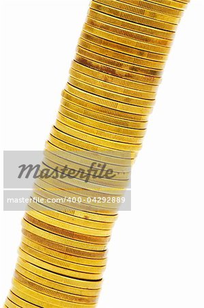 Close up of the golden coin stack