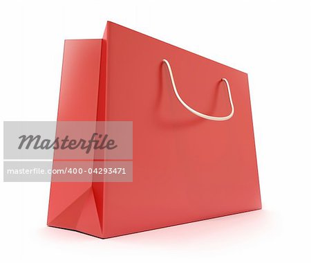 Red Shopping Bag. Clean cover. White background