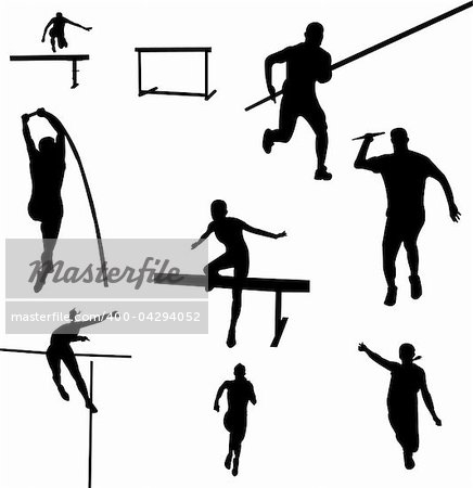 athletics collection silhouette - vector