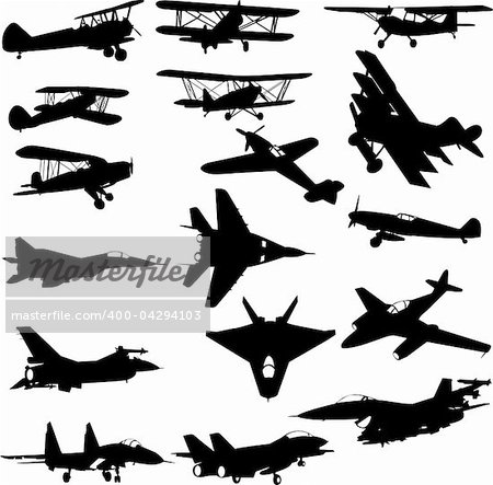 military airplanes - vector