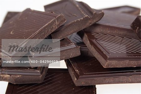 bitter chocolate, photo on the white background
