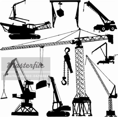 construction crane collection - vector