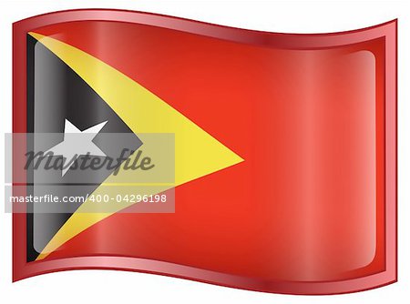 East Timor Flag icon, isolated on white background.