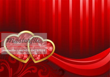 Vector illustration - Valentine's day background with gems