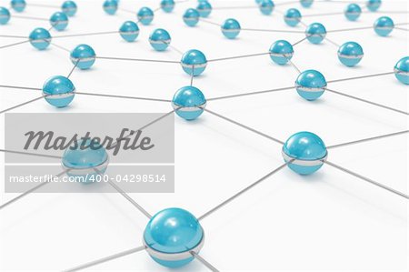 Network made out of blue balls