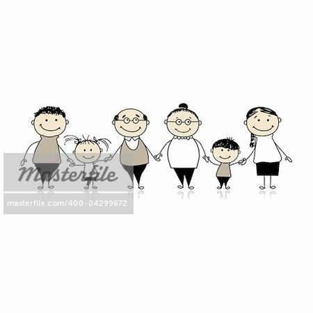 Happy family together - parents and children