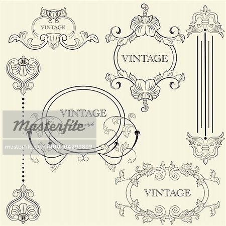 Vector vintage frame set