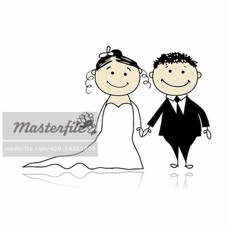 Wedding ceremony - bride and groom together for your design