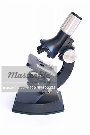 School microscope isolated on white