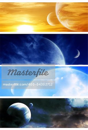 Collection - four horizontal space banners