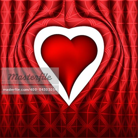 Curtain background with red heart