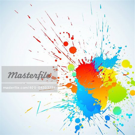 Colorful bright ink splashes with place for text. Vector illustration