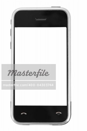 business, personal touchpad telephone on white background