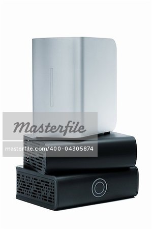 Powerful external hard drive on a white background