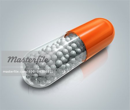 3D transparent capsule pill