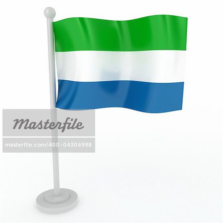 Illustration of a flag of Sierra Leone on a white background