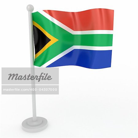 Illustration of a flag of South Africa on a white background