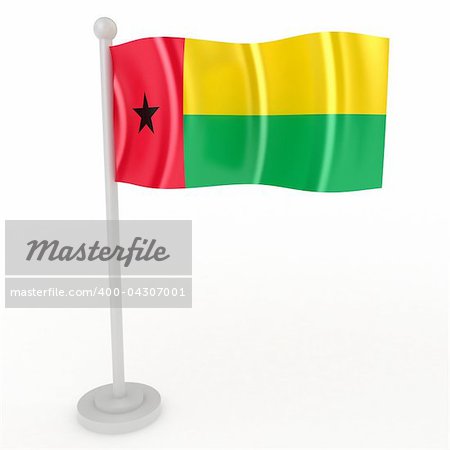 Illustration of a flag of Guinea Bissau on a white background