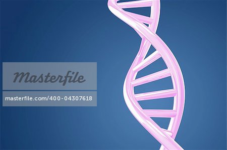 High quality 3d image of a purple DNA helix on a blue background