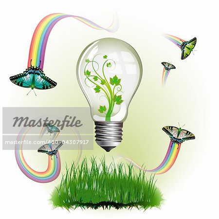 Light bulb for eco environmental concept