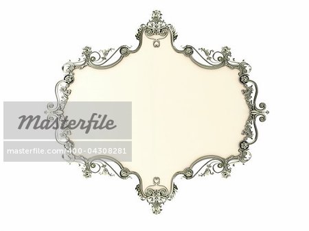 computer visualization of metal frame isolated on white background