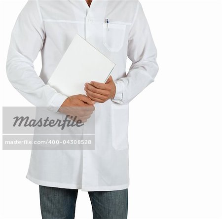 doctor man closeup on a white background