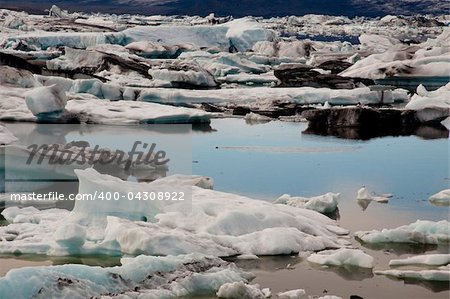 Jokulsarlon lake iceberg lagoon  Southeast of Iceland. Summer day