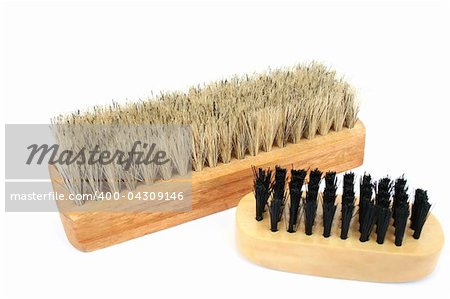 Clothes and shoes brushes isolated on white background.