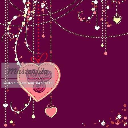 Valentine's day background with heart and flower rose