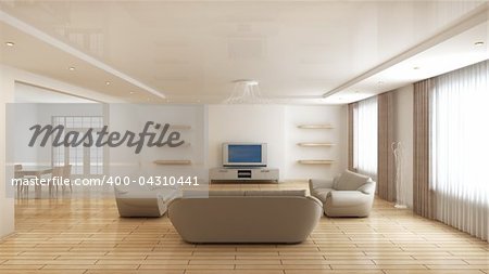 Modern interior of a drawing room (3d rendering)