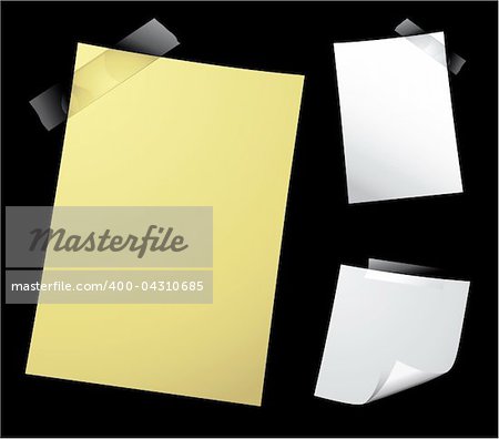 Various vector note paper for text