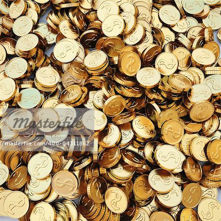 pile of gold coins. 3d image.