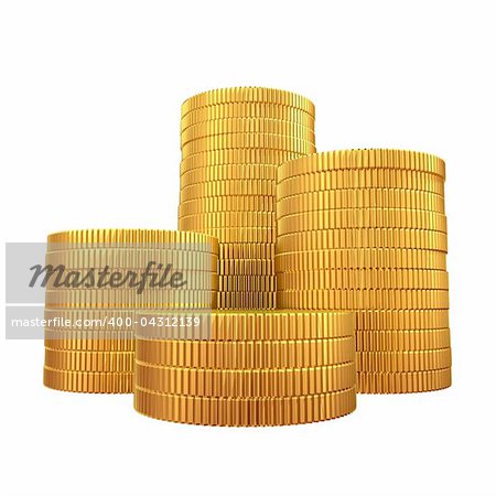 Stack of money - isolated on white