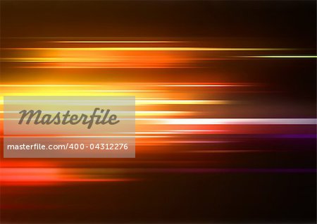 Vector illustration of abstract background with blurred magic neon orange lights