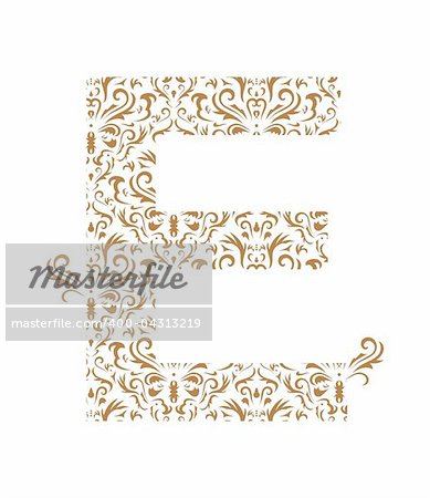 Floral letter isolated on the white background.