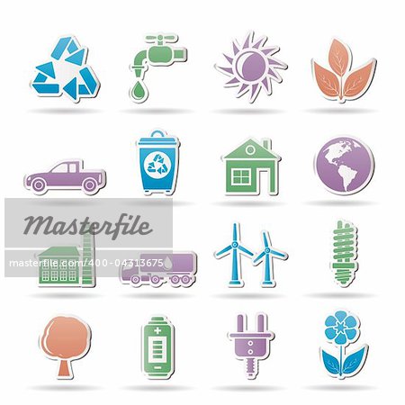 ecology and environment objects - vector illustration