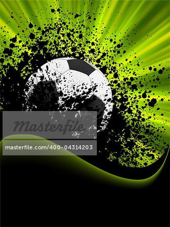 Grunge football poster with soccer ball. EPS 8 vector file included