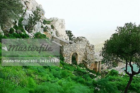 Kantara castle in Northern Cyprus.The origins of the castle go back to the 10th century.