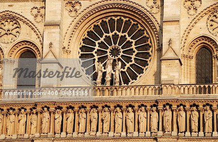 Detail of a famous cathedral Notre Dame, Paris