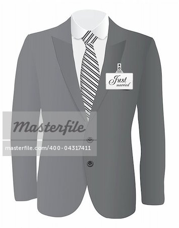 suit for wedding concept vector illustration isolated on white background