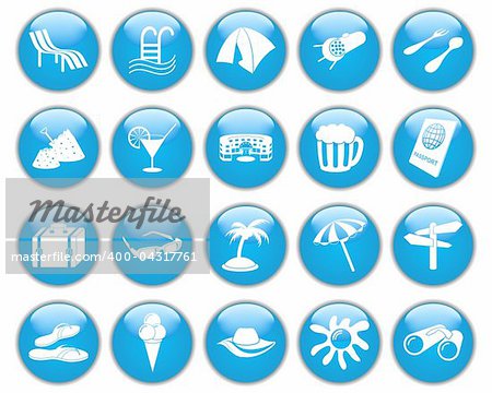 Travel set of different vector web icons