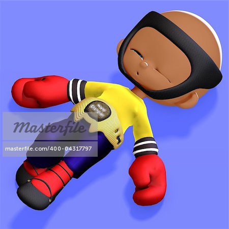 cute and funny childish cartoon boxer. 3D rendering with clipping path and shadow over white