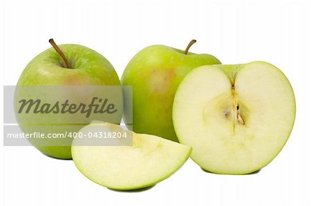 Green apples isolated on white