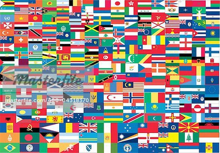 All flags of the world, vector illustration