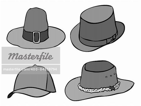 Divers hat, old and modern, vector