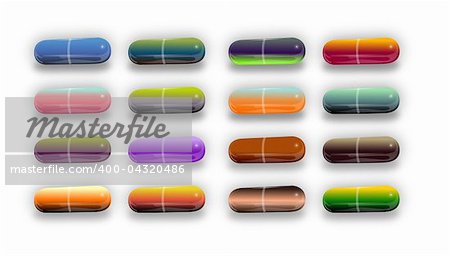 Capsule pills on white background vector medical illustrations