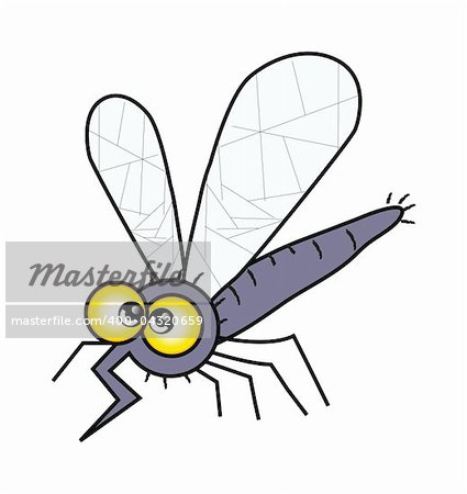 illustration of happy cartoon mosquito isolation over white background