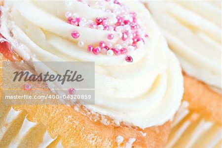 Close up of cupcakes with icing